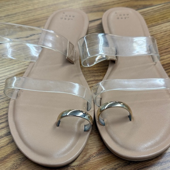 a new day Clear Strap Sandals with Gold Details - Picture 1 of 5